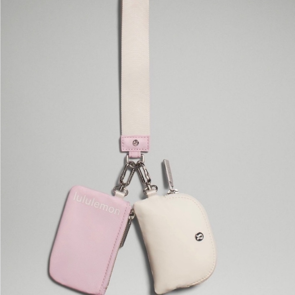 Lululemon Dual Pouch Wristlet White Opal/Pink Peony